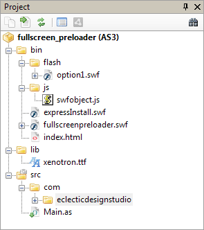 Folders structure after adding all assets and libraries